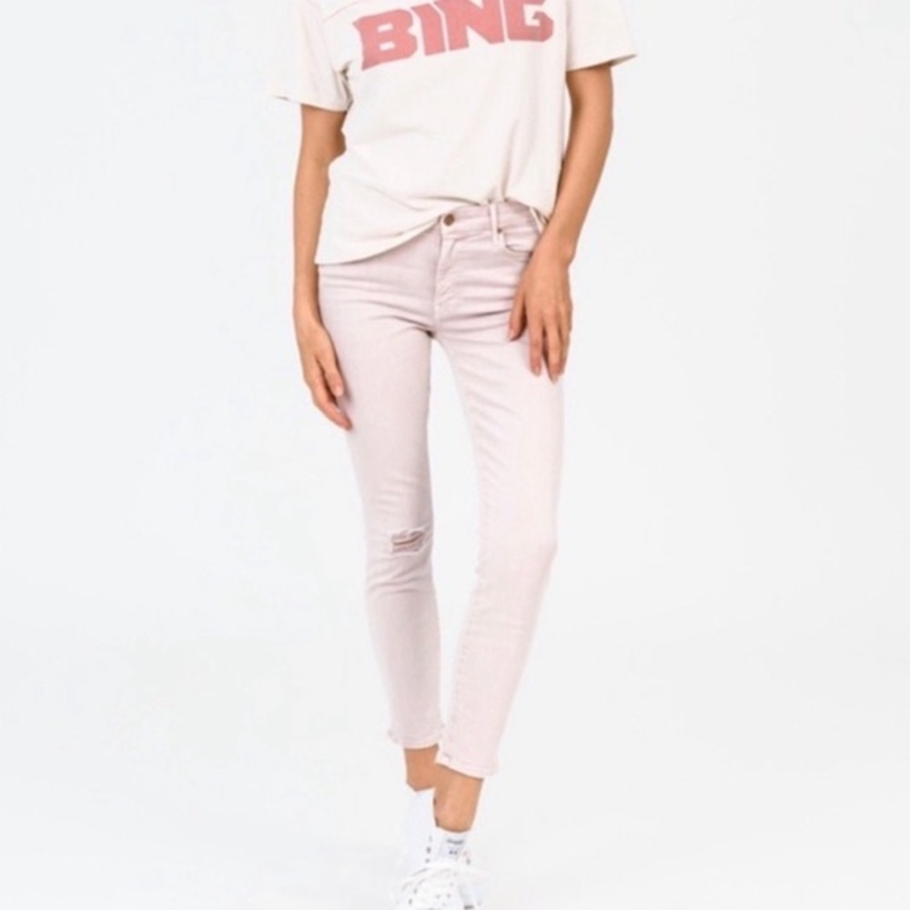 Mother The Looker Crop Jeans Size 26 Pink